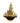 Christmas Gold Bottle Brush Tree With Vintage Ornaments Mid-Century Black Gold