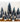 Lemax Snow Covered Snow Flocked Bottle Brush Trees Lot of 16
